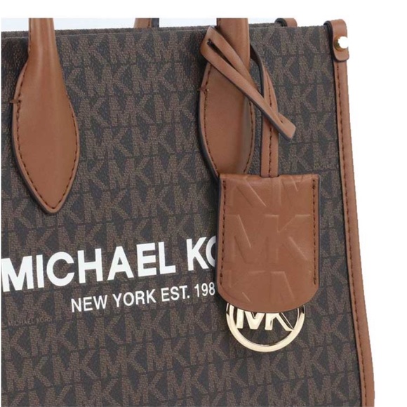 NWT MICHAEL KORS MIRELLA SMALL LOGO CROSSBODY BAG BROWN TOTE FREE